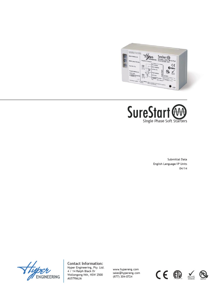 SureStart Single Phase Soft Starters | PDF | Electricity | Electrical ...