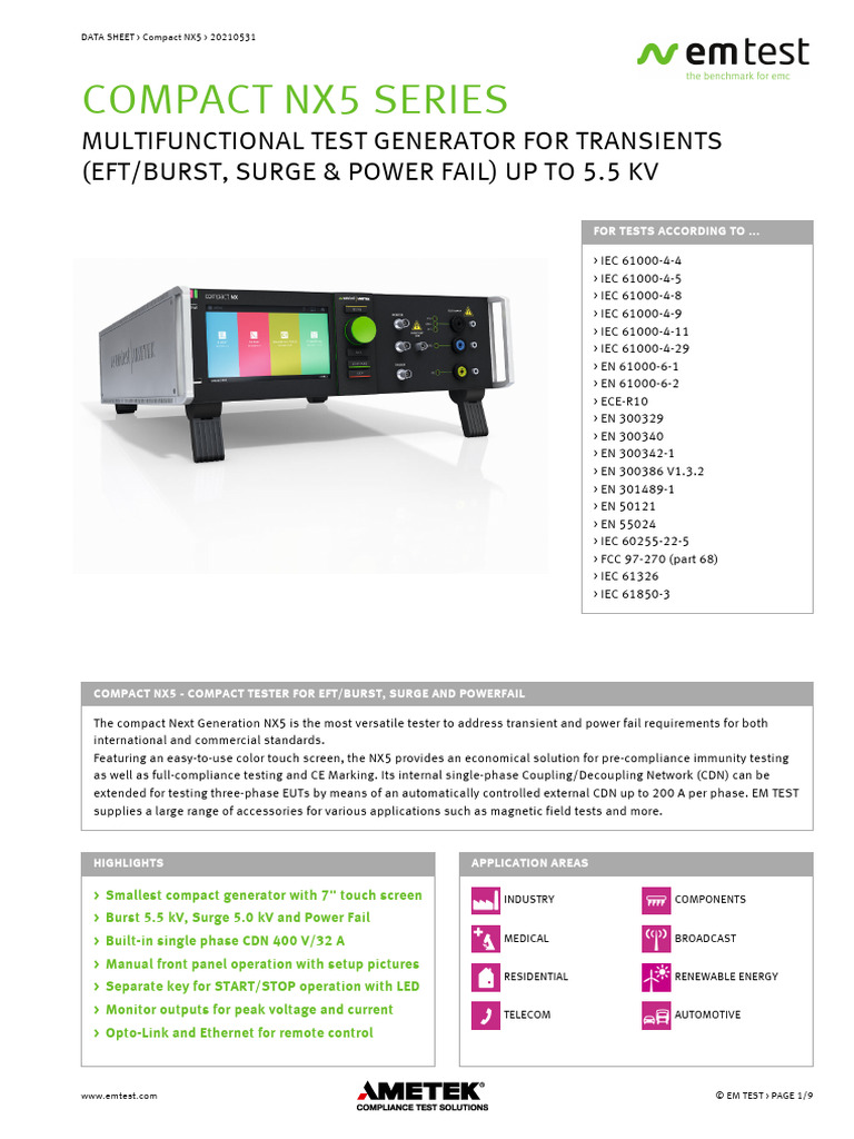 Data Sheet Compact Nx5 20240712 | PDF | Transformer | Capacitor