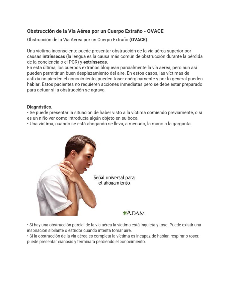 Manejo de OVACE en Adultos y Niños | PDF | Medicina CLINICA ...