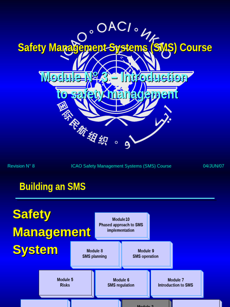 ICAO SMS Course: Safety Management Intro | PDF | Safety | Risk