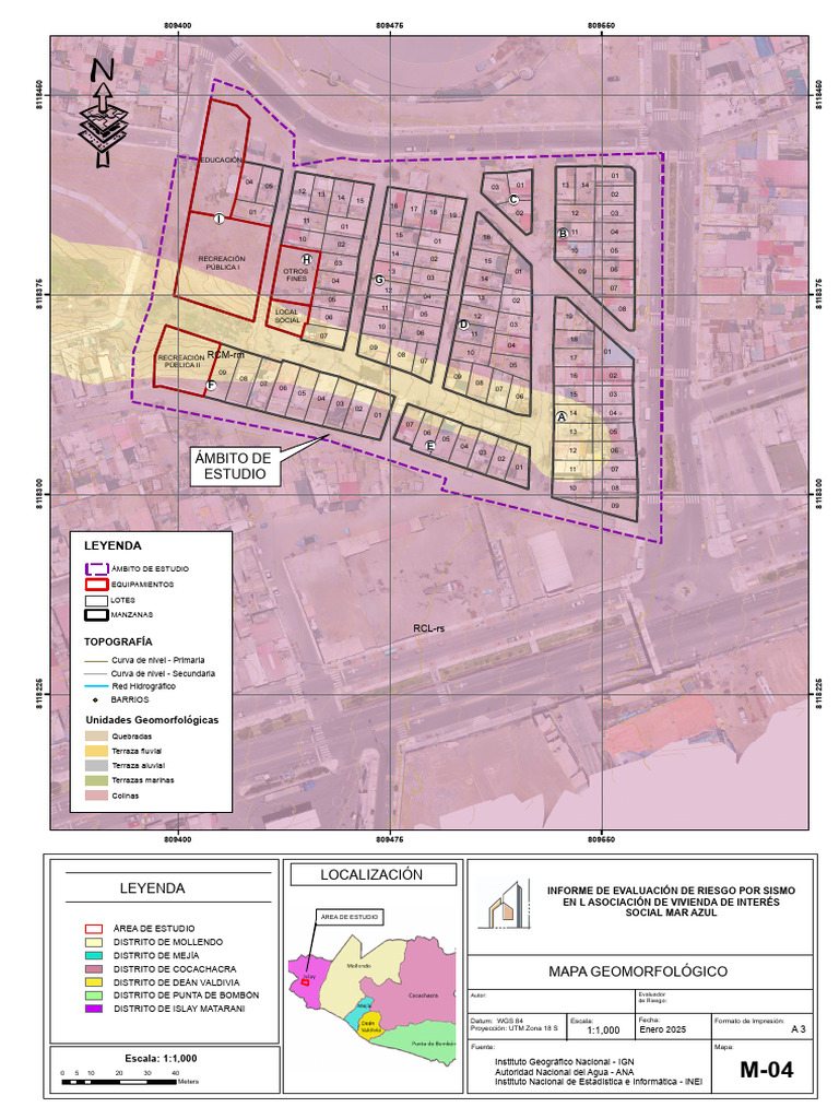 Mapa Geomorfológico y Riesgo Sísmico | PDF | Datos geográficos e ...