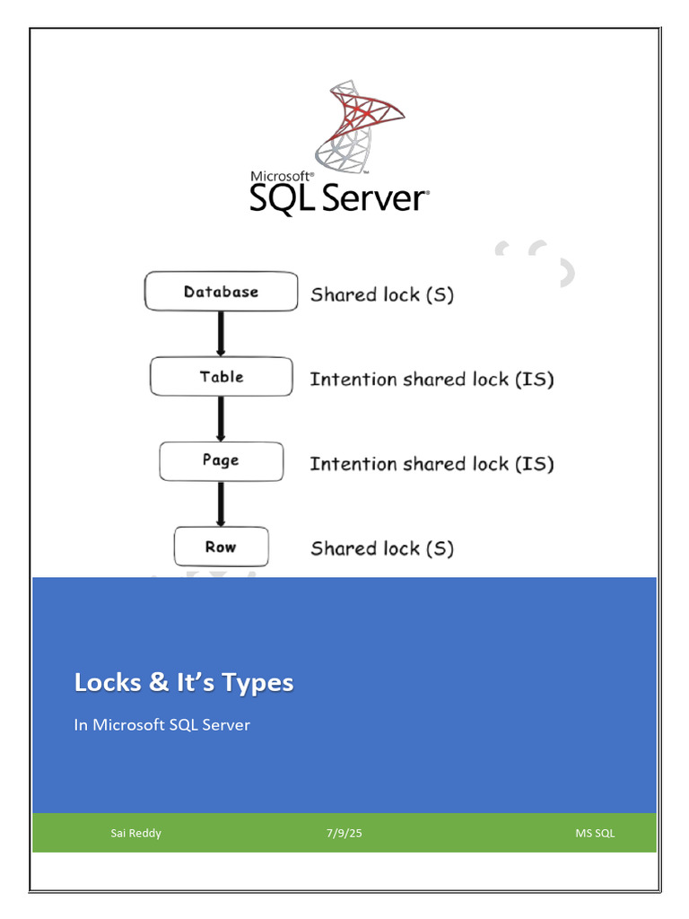 Locks in MS SQL Server 1753208354 | PDF | Microsoft Sql Server ...