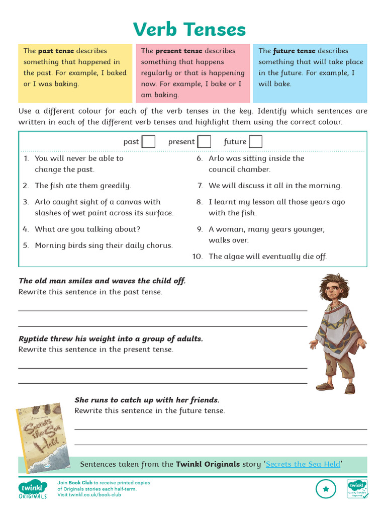 Secrets The Sea Held - KS2 Recognising Verb Tenses and Forms SPaG ...
