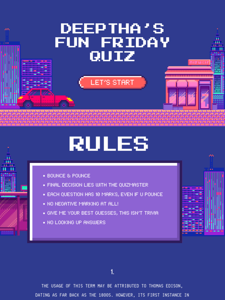 Deeptha's Fun Friday Quiz | PDF