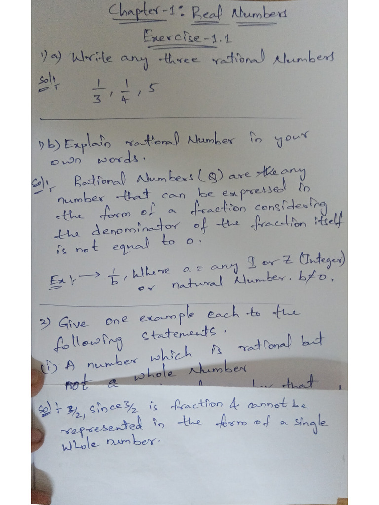 9th Class Maths Real Numbers Ex-1.1 | PDF