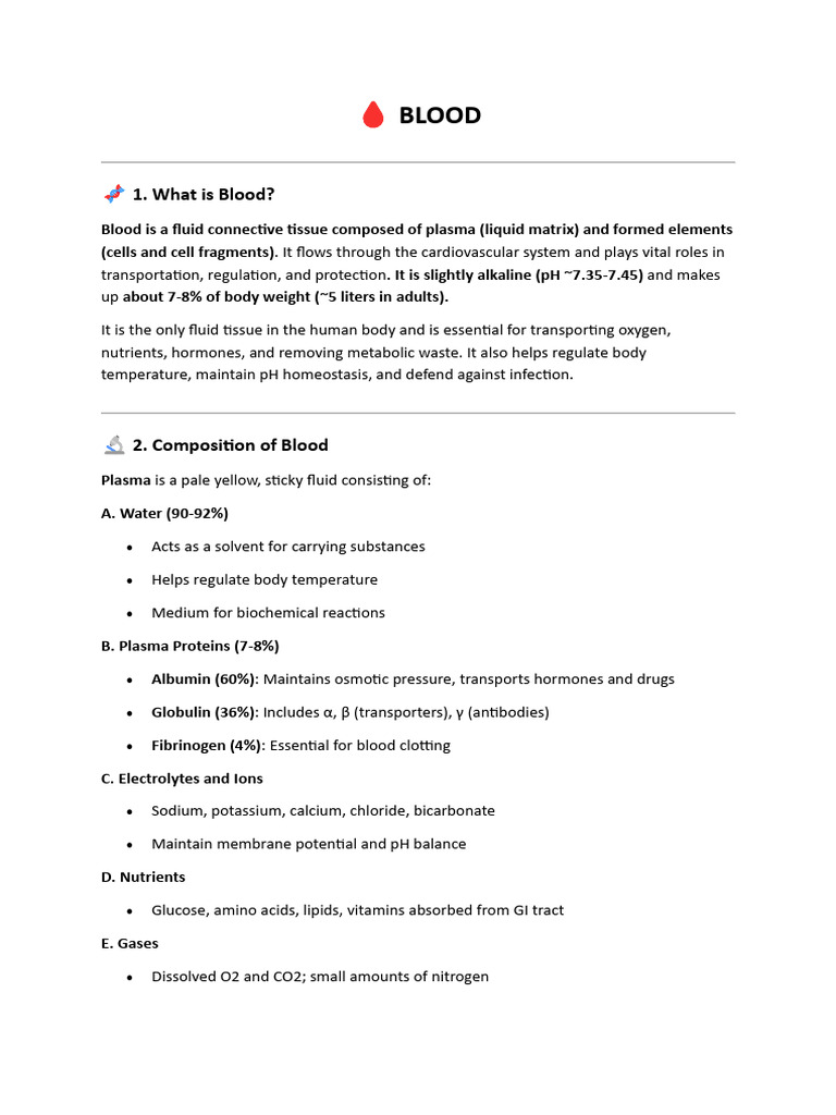 Blood | PDF | White Blood Cell | Red Blood Cell