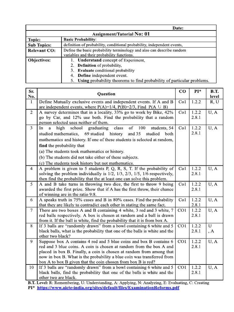 Tutorial 01 - PS - 2025 26 | PDF