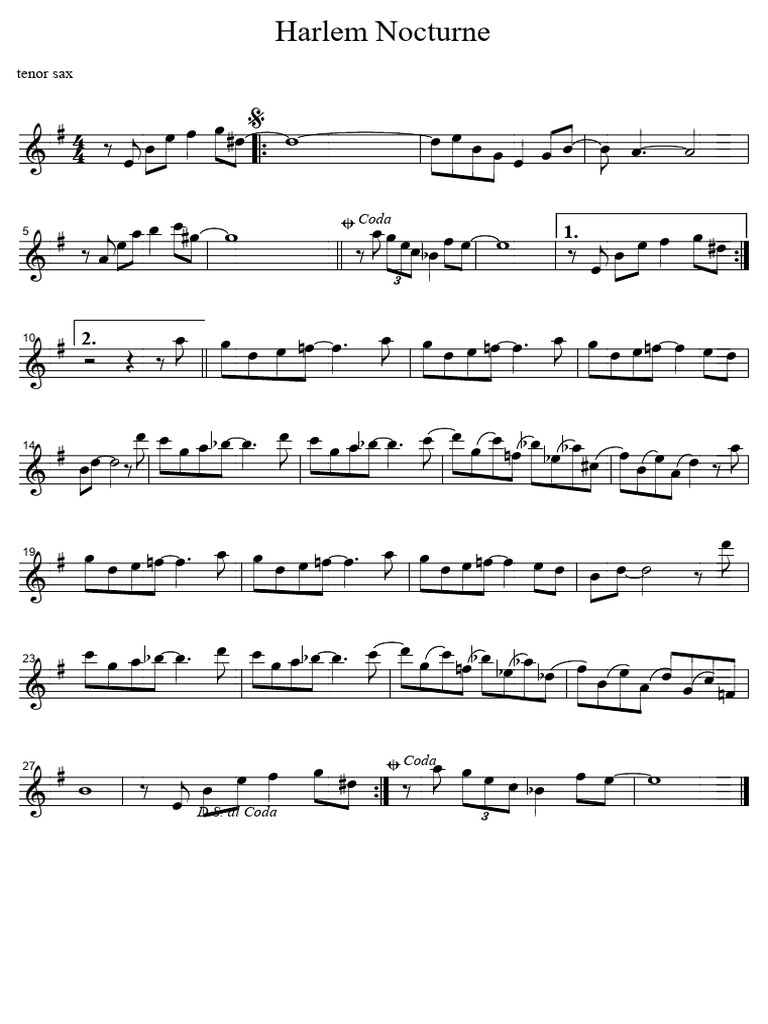 Harlem Nocturne Sheet Music | PDF