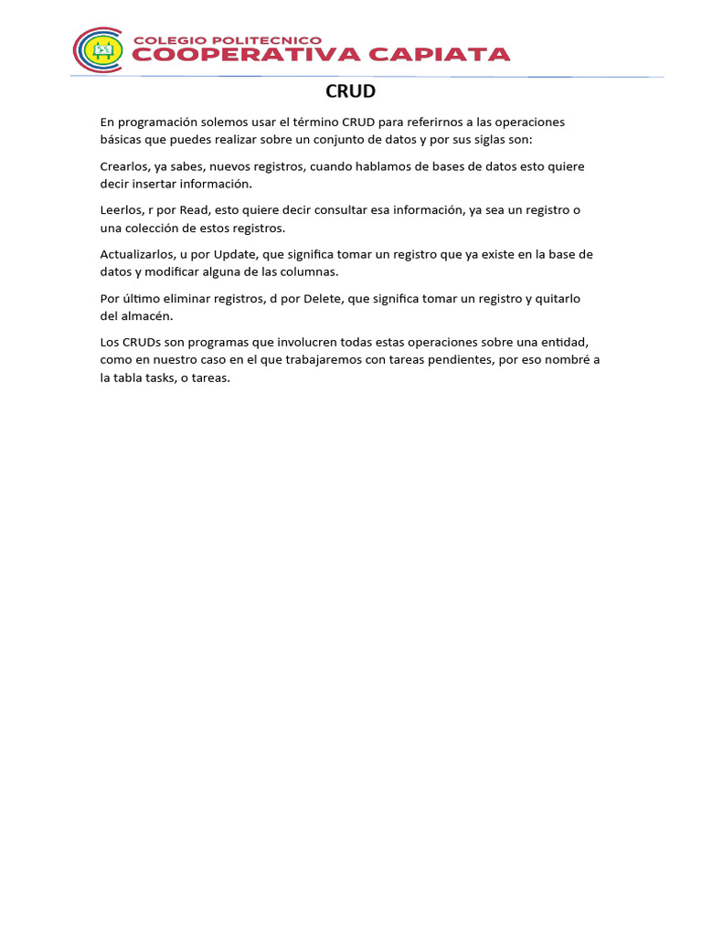 ¿Qué significa CRUD en programación? | PDF | SQL | Java (lenguaje de ...