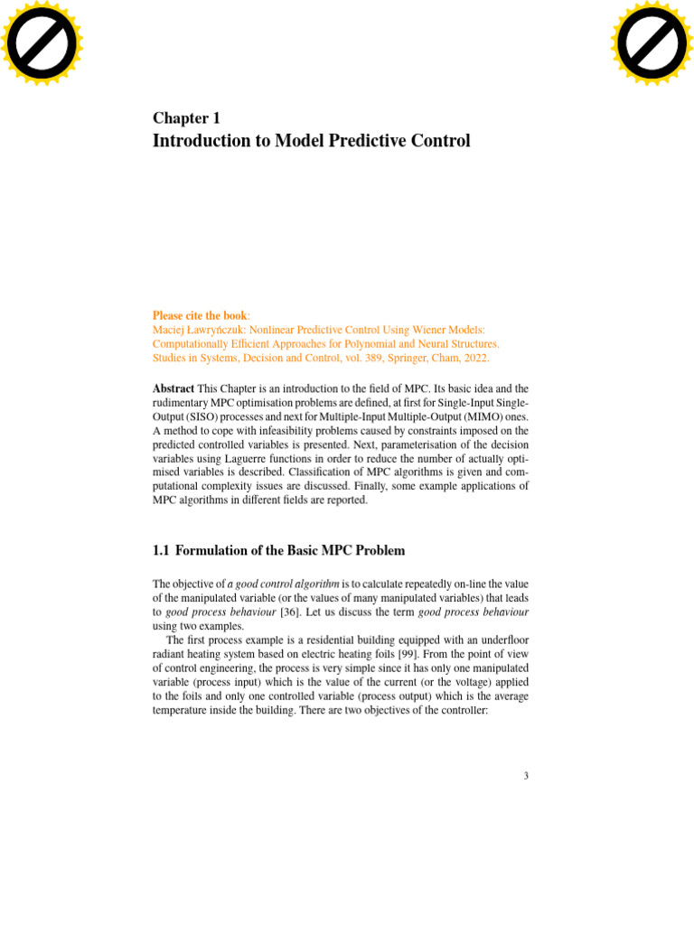 Introduction to Model Predictive Control | PDF | Applied Mathematics ...