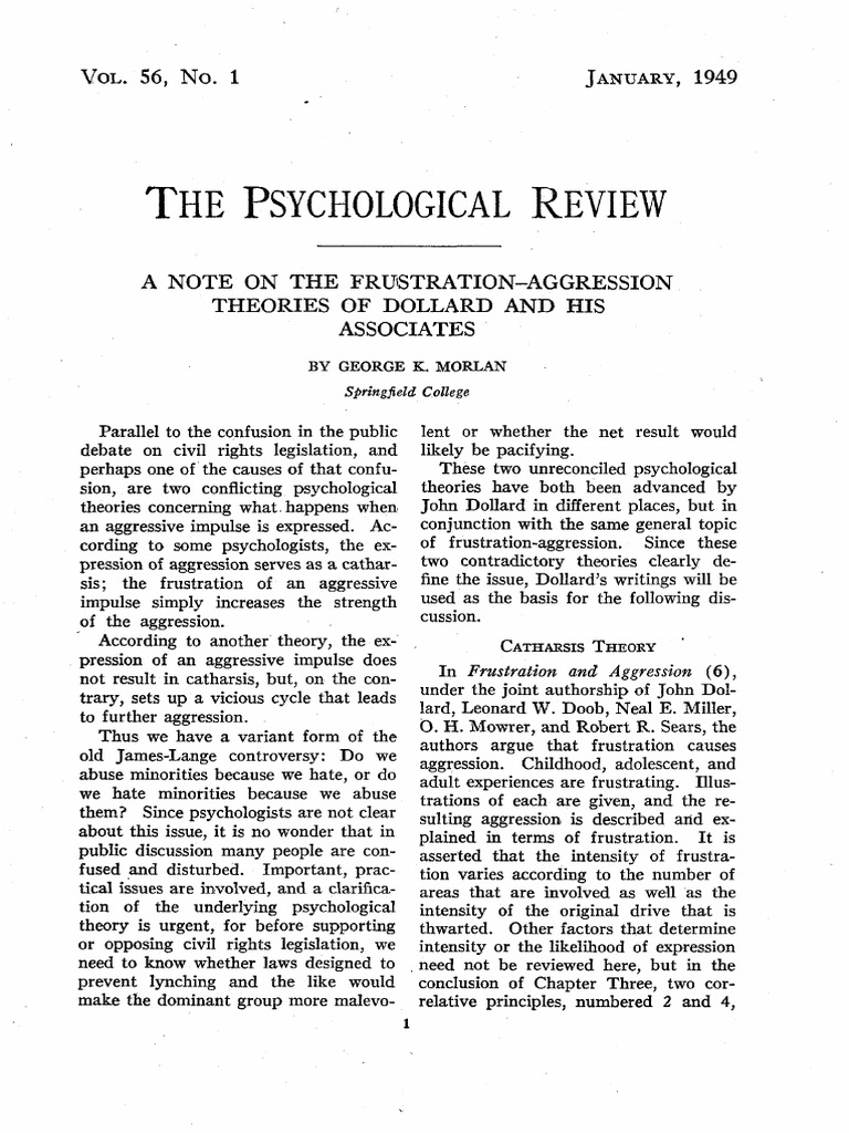 Frustration-Aggression Theories Explained | PDF | Aggression | Hatred