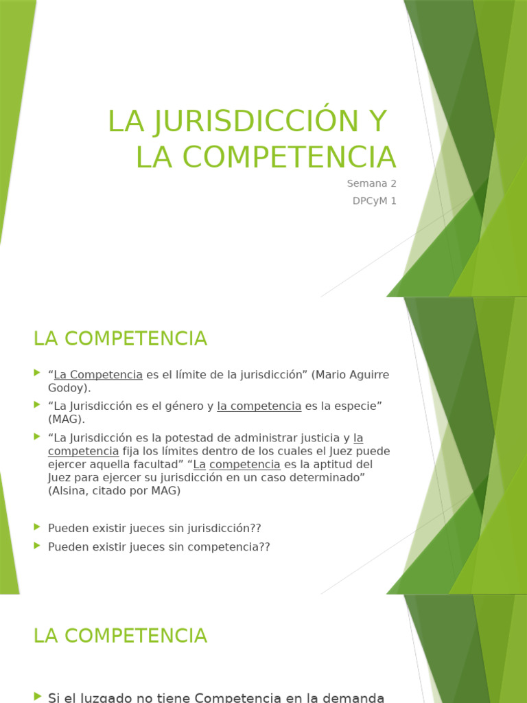 Sem. 2. La Jurisd y La Competencia | PDF | Jurisdicción | Judicaturas