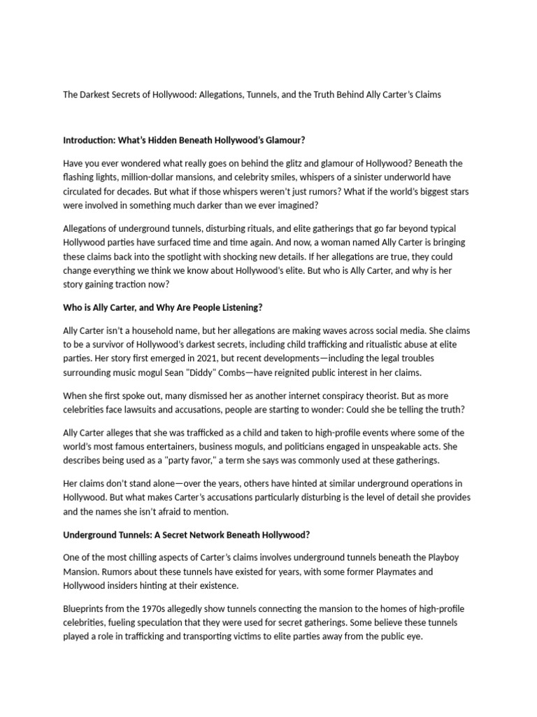 The Darkest Secrets of Hollywood PDF Conspiracy Theory
