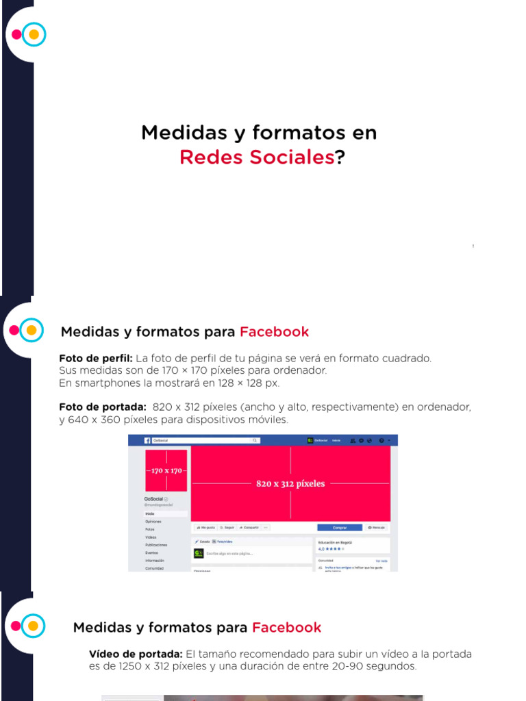 Medidas y formatos para redes sociales | PDF