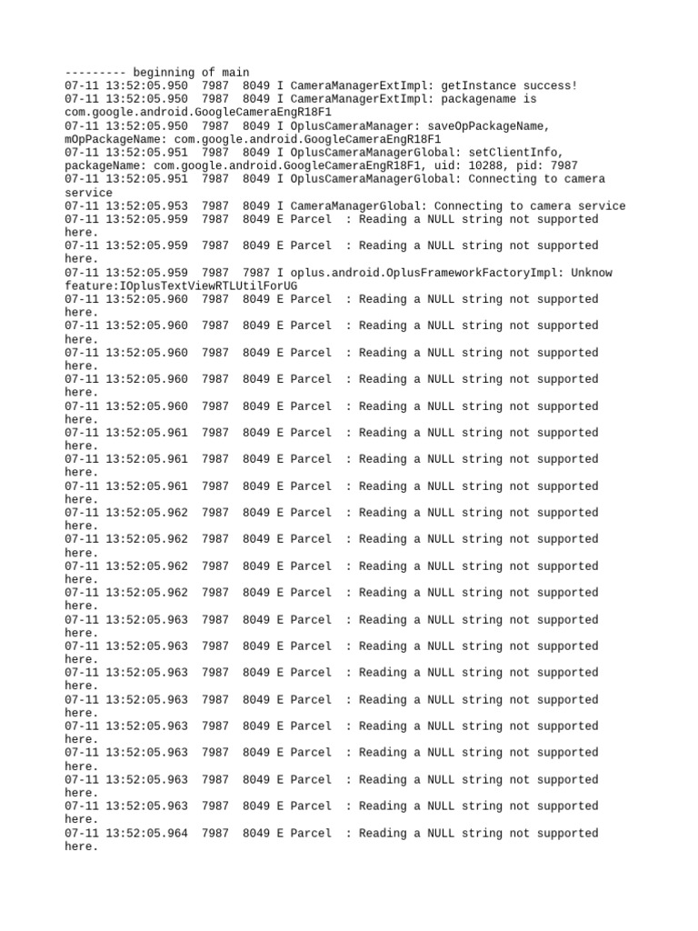 Camera Manager Log Analysis | PDF | Computing | Software Engineering