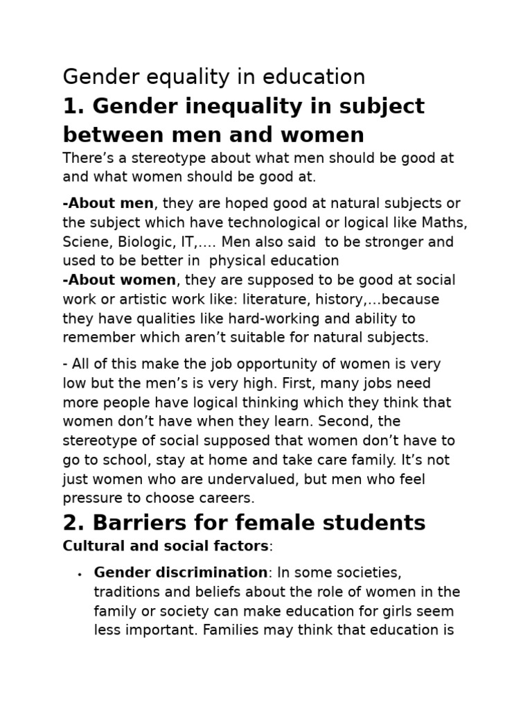 Gender Equality in Education | PDF | Malala Yousafzai | Social Policy
