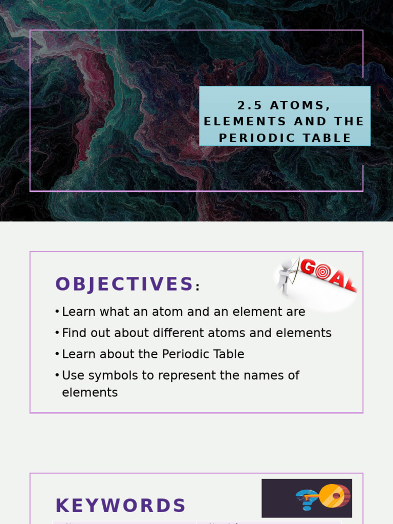 2.5 Atoms, Elements and Periodic Table | PDF | Chemical Elements | Atoms