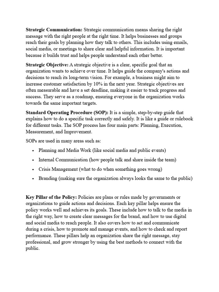 Strategic Communication | PDF | Strategic Communication | Goal