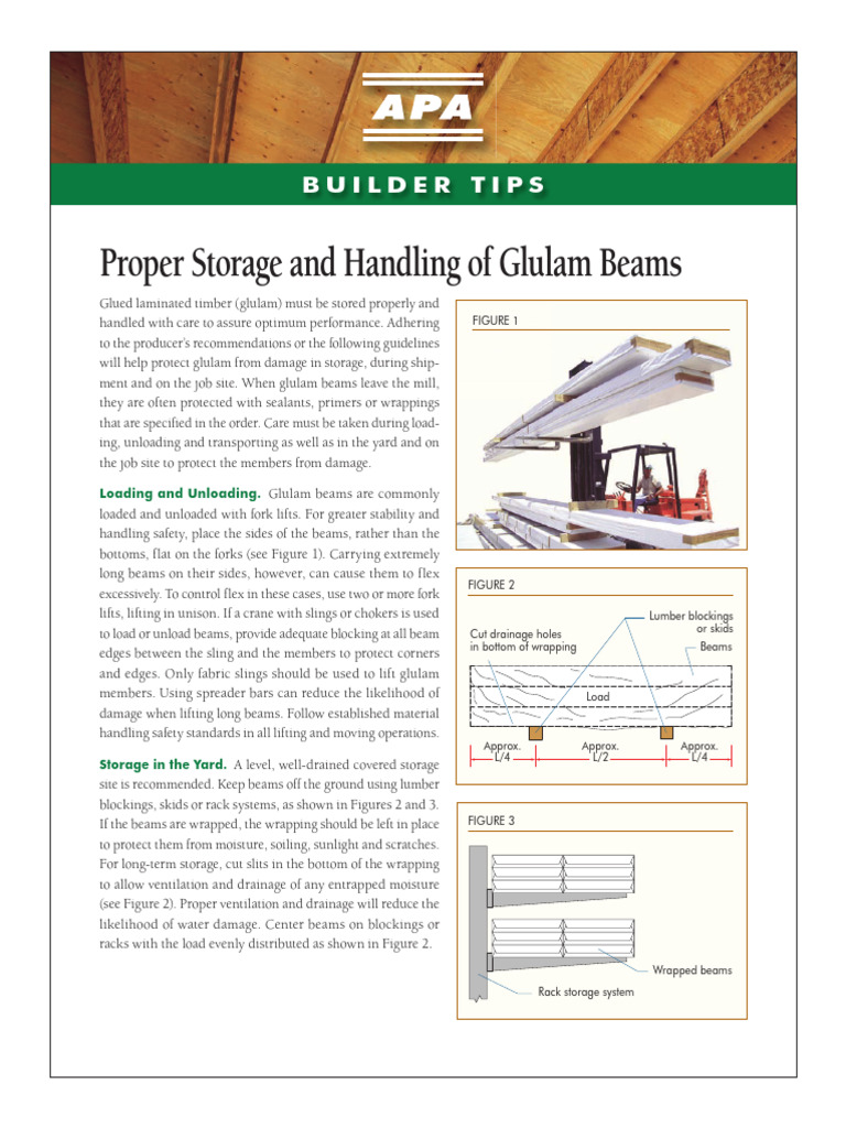 Proper Handling of Glulam Beams | PDF | Lumber