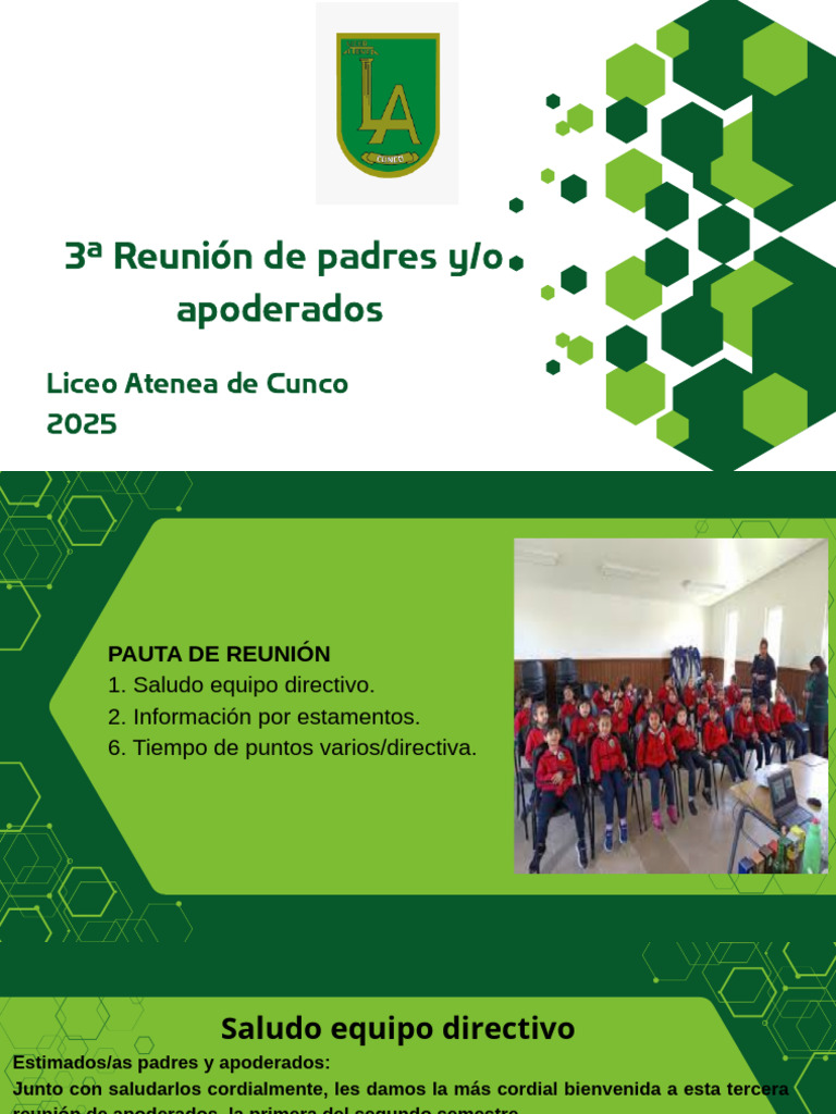 Reunión de Apoderados Liceo Atenea 2025 | PDF | Educación primaria