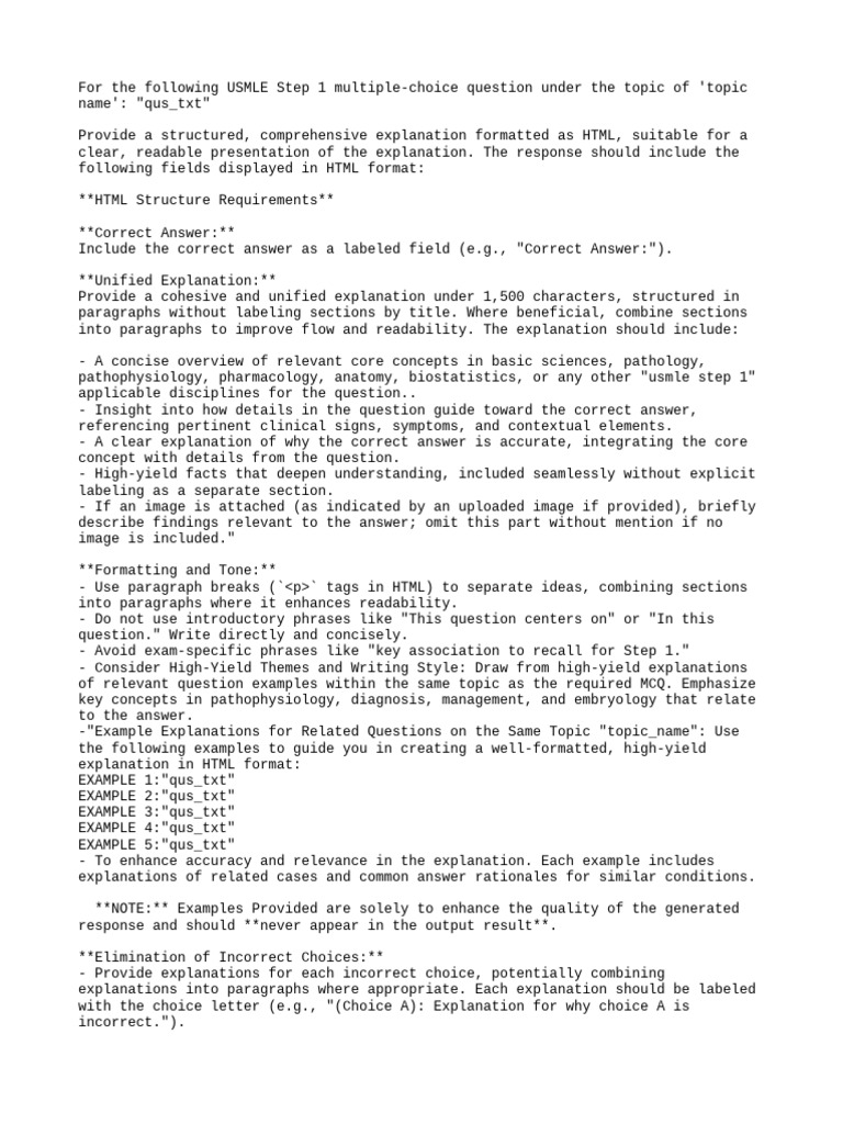 USMLE - Step 1 Patho & Pathophysio Qs Explination Prompt | PDF | Html ...