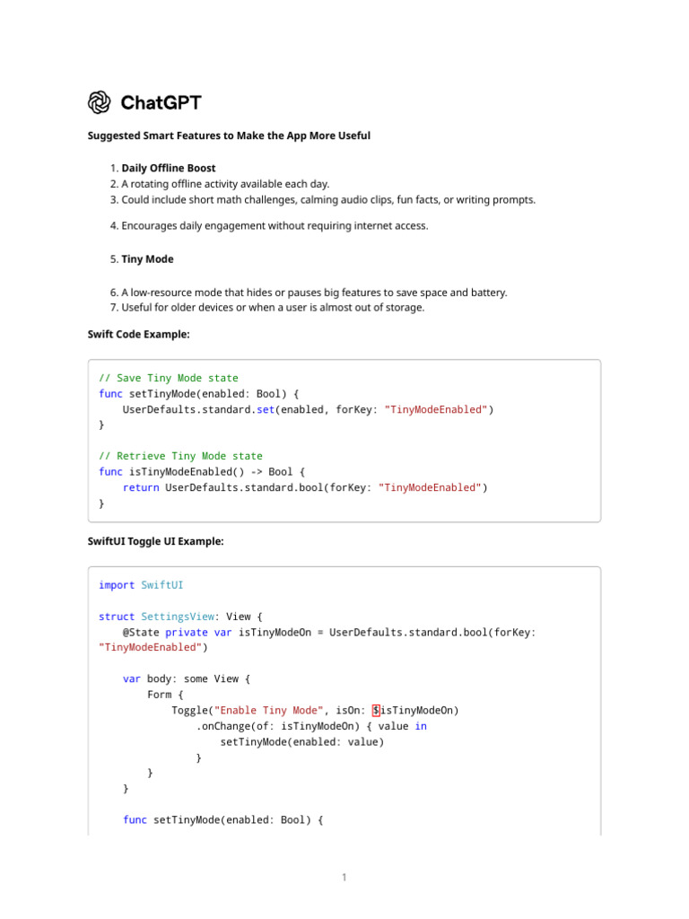 Offline Features for Swift App | PDF | Swift (Programming Language ...