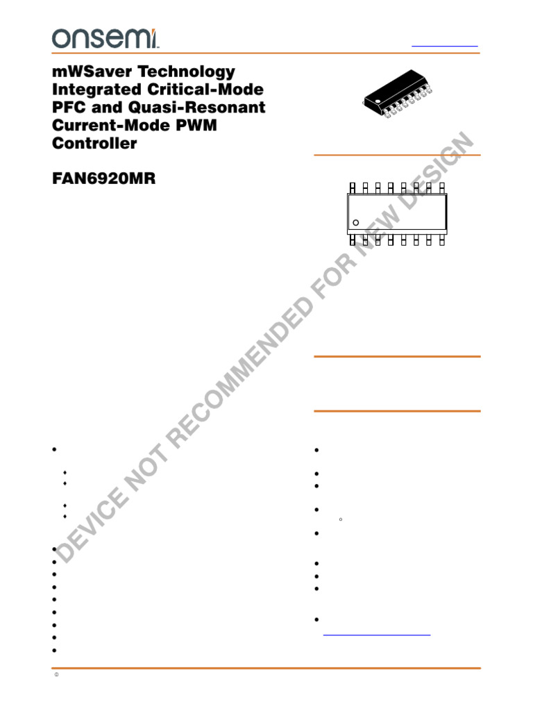 fan6920mr-d | PDF | Power Supply | Amplifier