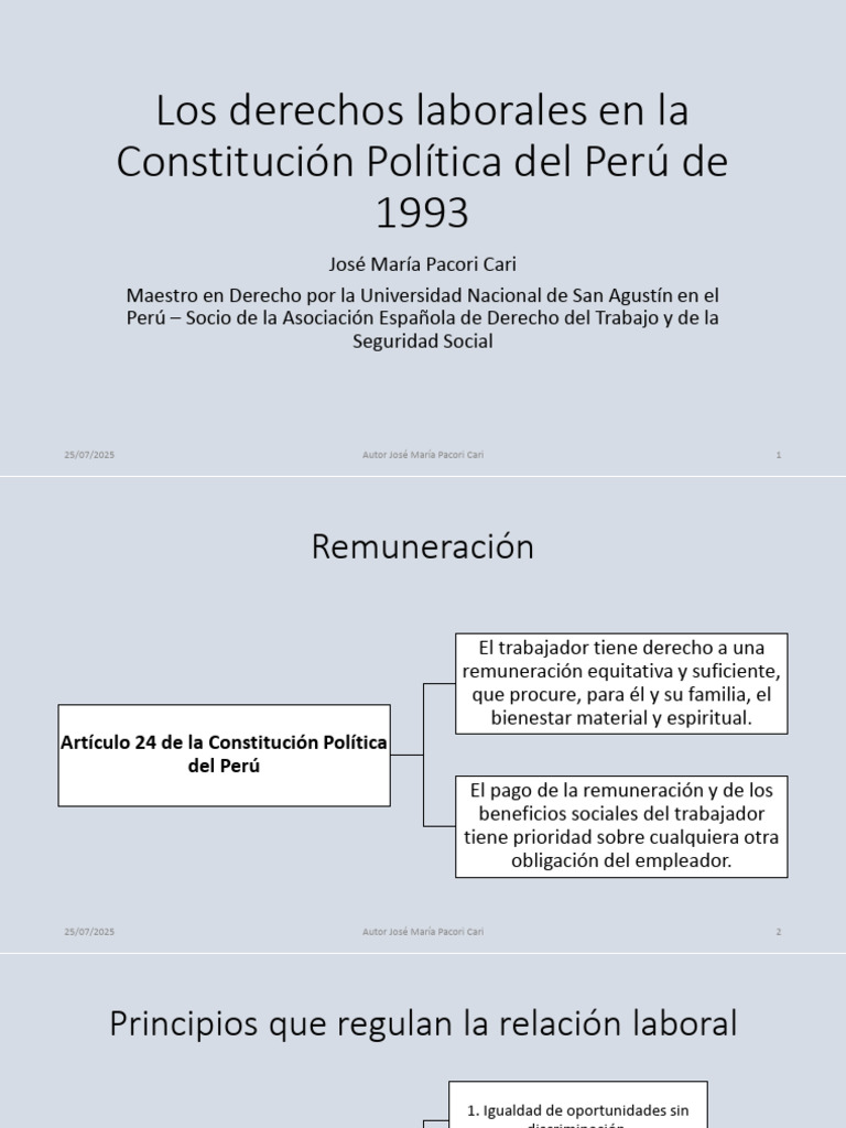 Derechos Laborales en la Constitución Peruana | PDF | Derecho laboral ...
