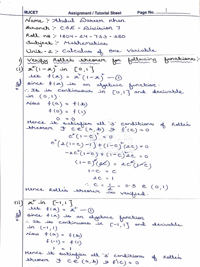 Maths Unit-2 Assignment | PDF