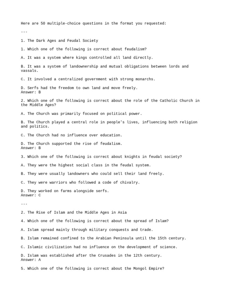 50 Renaissance and Historical Questions | PDF | Age Of Discovery ...