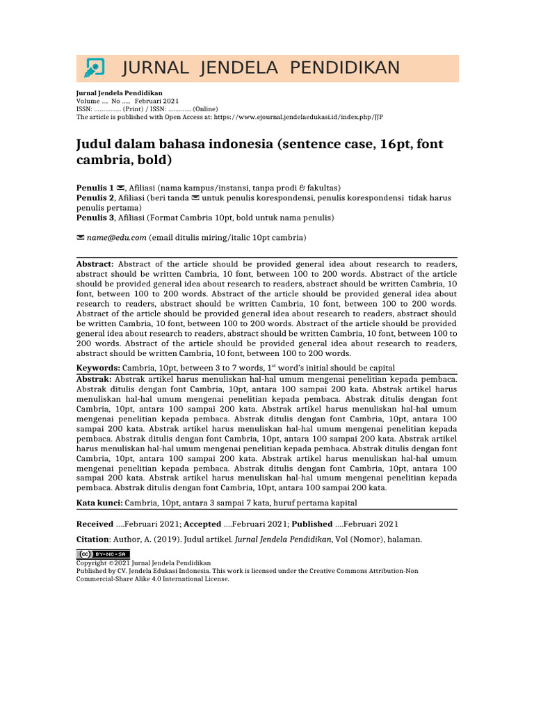 Panduan Penulisan Jurnal Pendidikan | PDF
