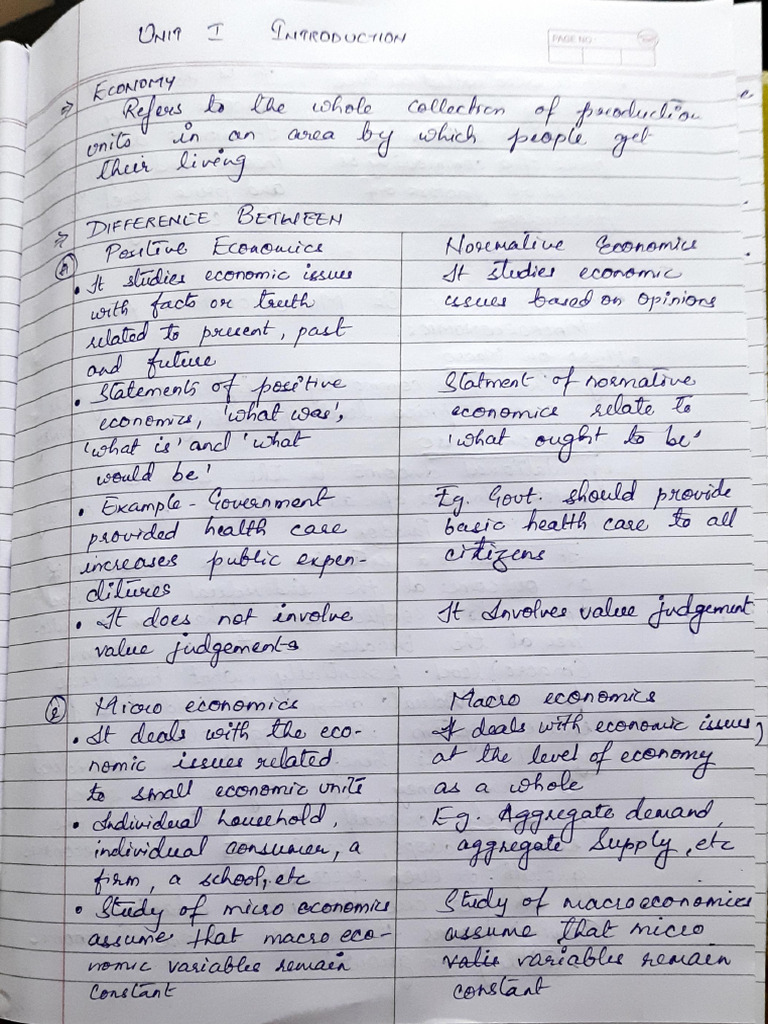 Unit 1 Introduction - Micro - XI CB | PDF
