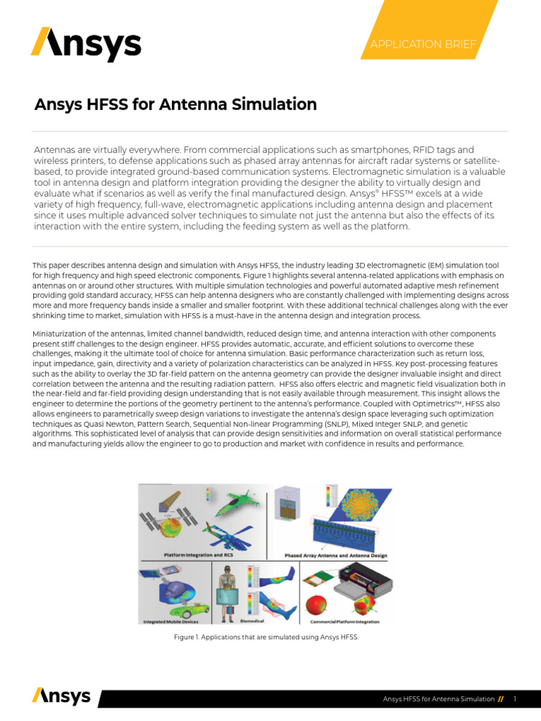 Ansys HFSS: Antenna Design & Simulation | PDF | Finite Element Method ...