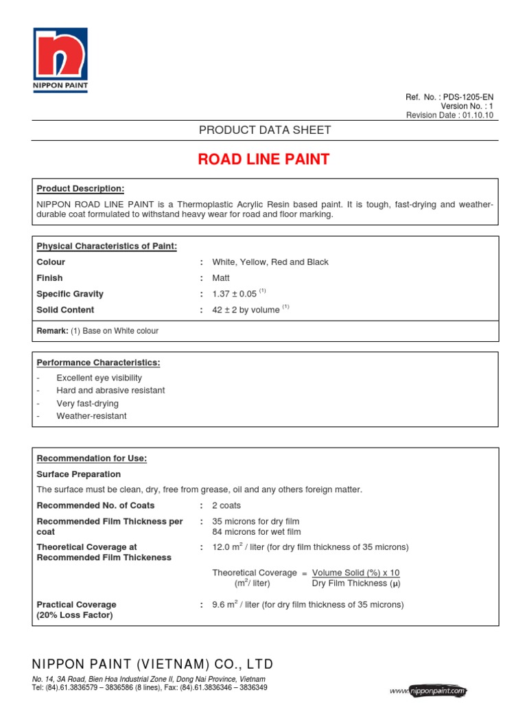 Road Line Paint Spec En Paint Materials