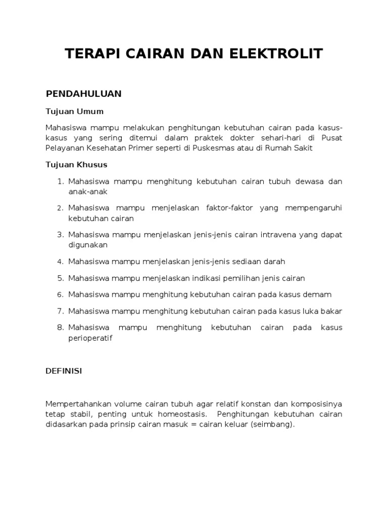 Terapi Cairan Dan Elektrolit Dari Kak Fika