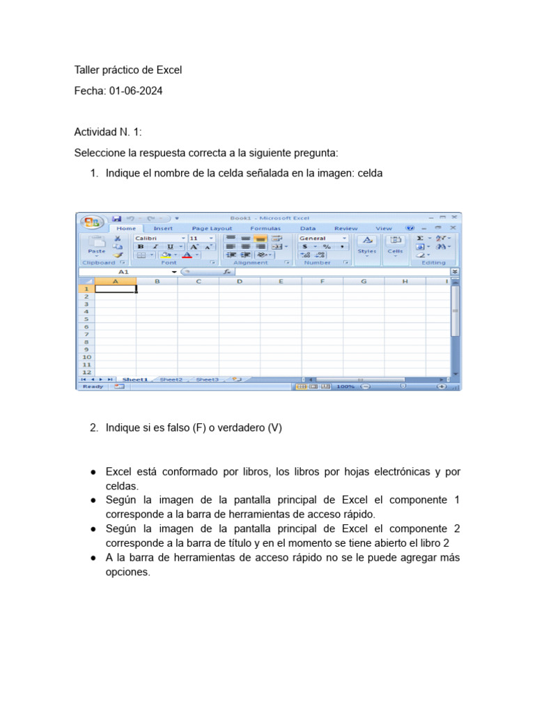 Taller Práctico de Excel | PDF