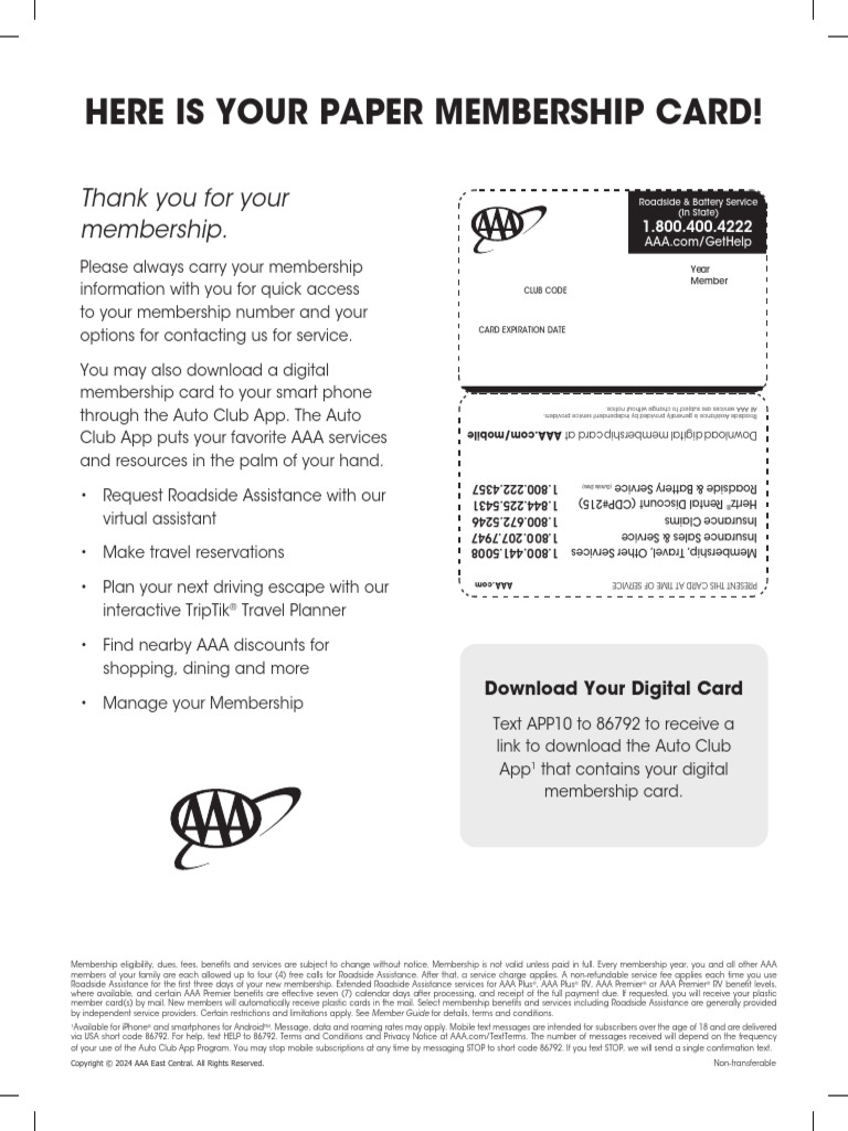 AAA Membership Card and Services Guide | PDF | American Automobile ...