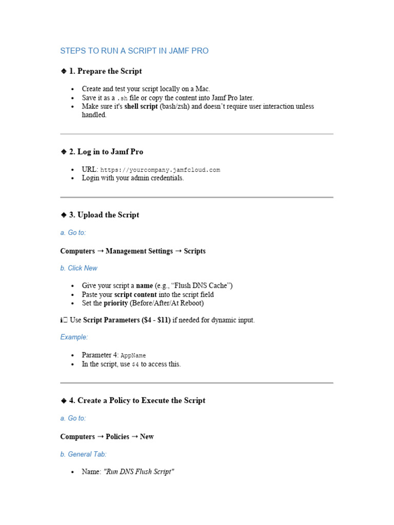 Running Scripts in Jamf Pro | PDF