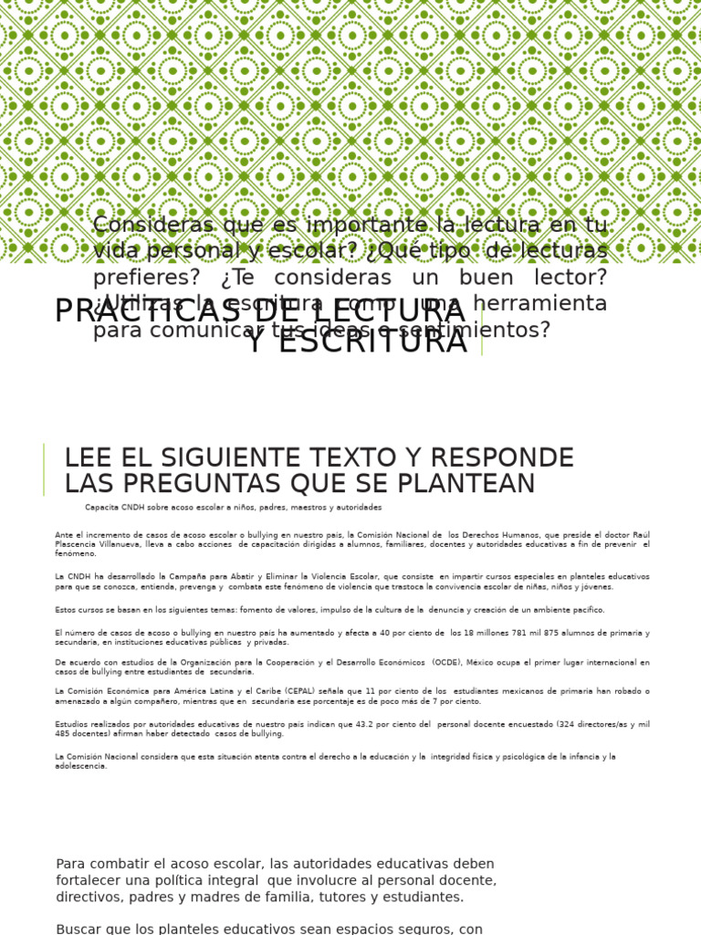 Practicas de Lectura y Escritura | PDF