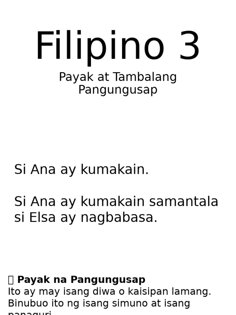 Filipino 3-Payak at Tambalan | PDF