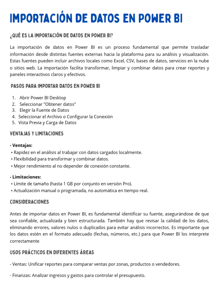 Importación de Datos en Power BI | PDF