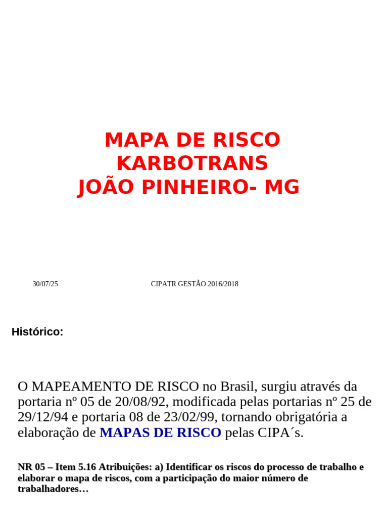 Mapa de Risco e Segurança do Trabalho | PDF | Radiação | Calor