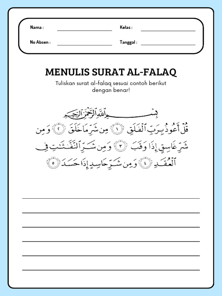Menulis Surat Al-Falaq dengan Benar | PDF