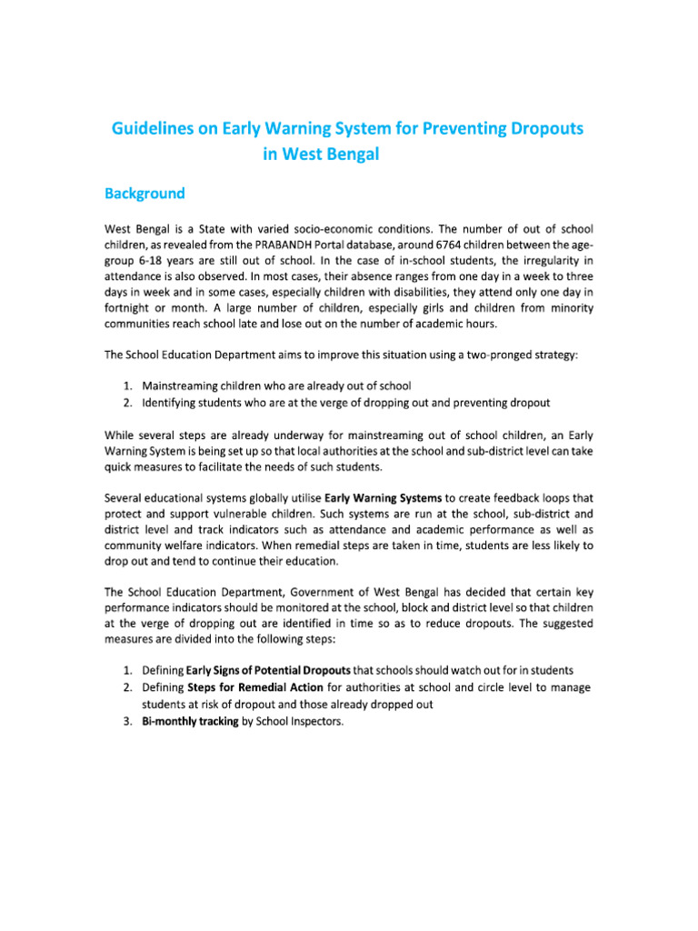 EWS Guideline | PDF