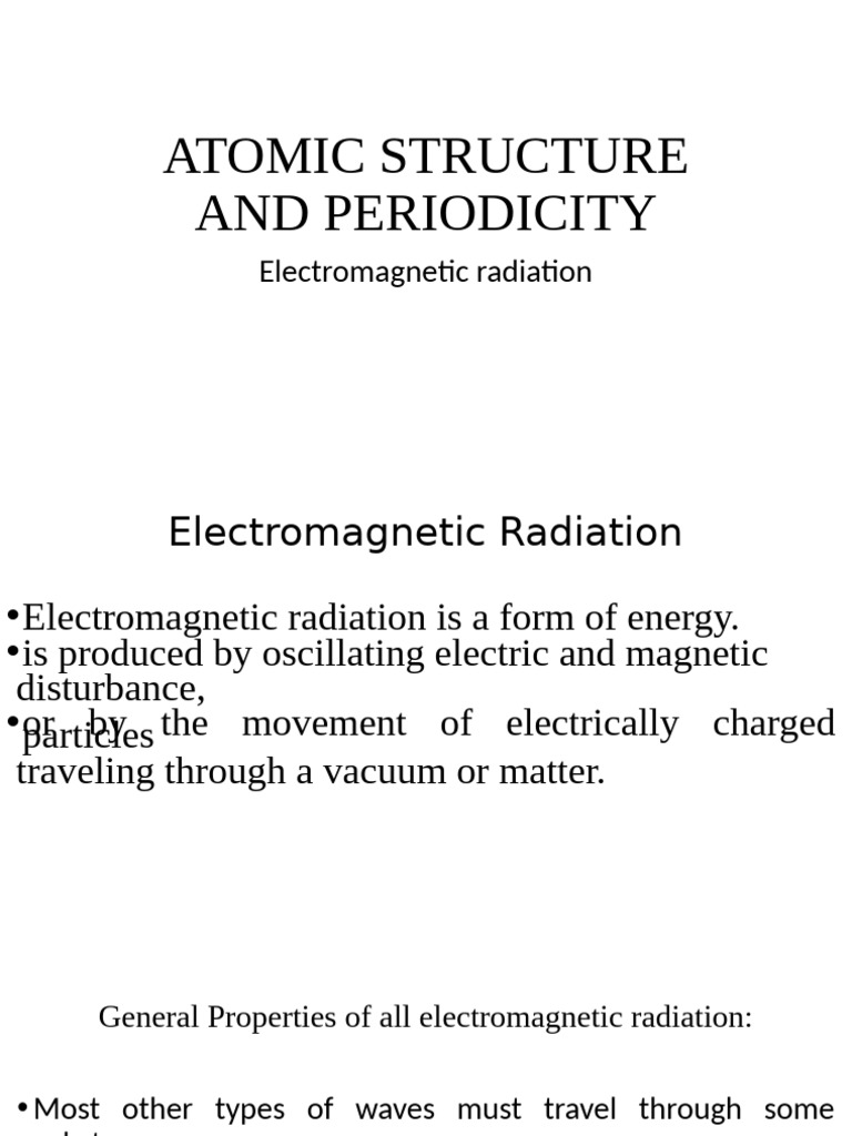 Atomic Structure and Periodicity | PDF | Photon | Photoelectric Effect