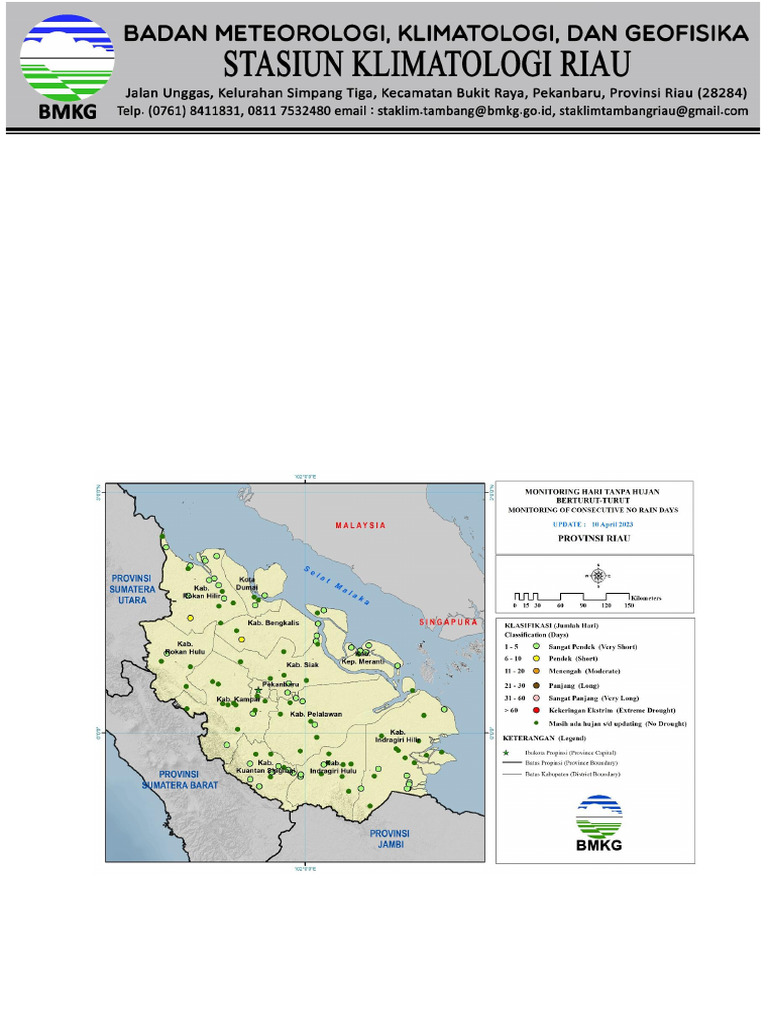Peta Iklim Riau April 2023 | PDF