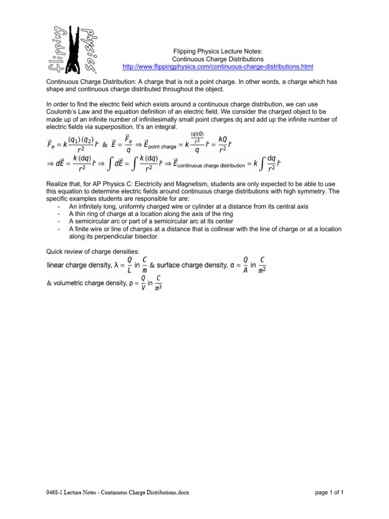 Understanding Continuous Charge Distributions | PDF