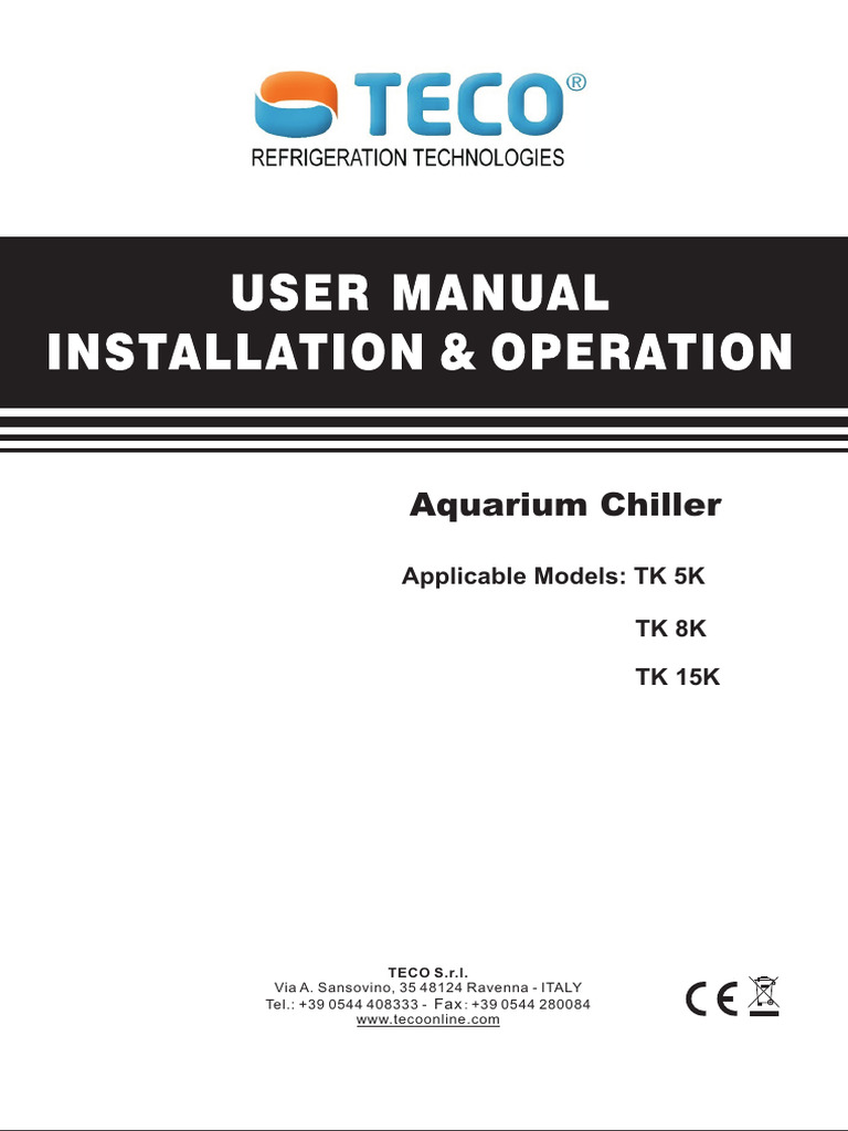 TECO Chiller Manual for TK Models | PDF