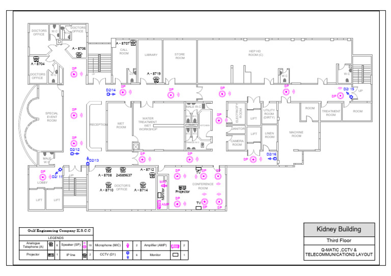 Third Floor Layout: Telecom & CCTV | PDF | Audio Engineering | Sound
