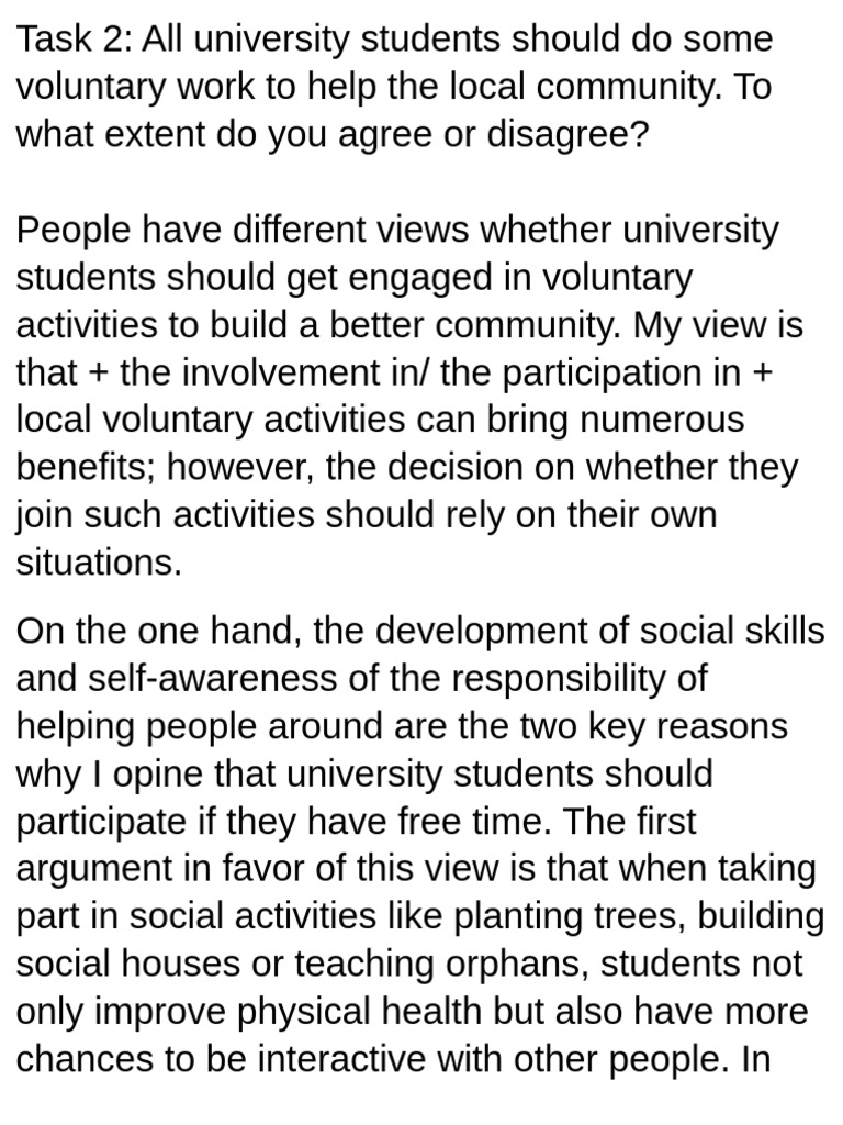 Benefits of Voluntary Work for Students | PDF